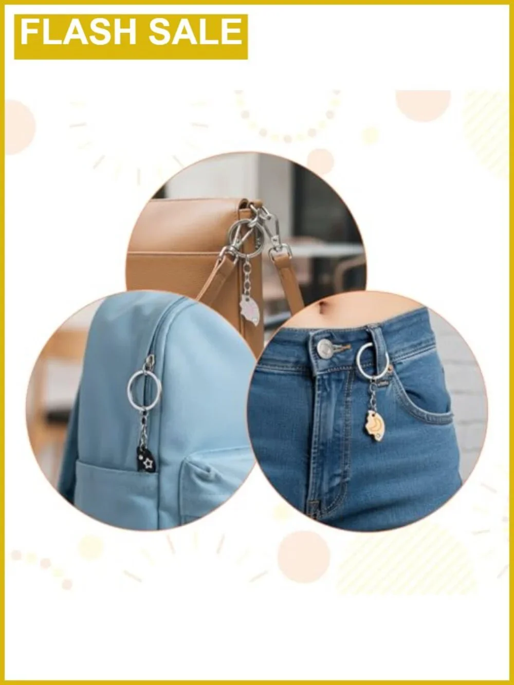 3 Pcs Puzzle Keychains, Sun Moon Star Friendship Trio Matching Keychains